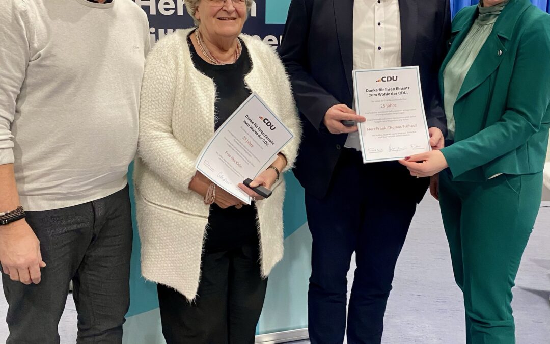 Kreisparteitag: Julia Klöckner und CDU-Kreisverband Birkenfeld ehren langjährige Mitglieder